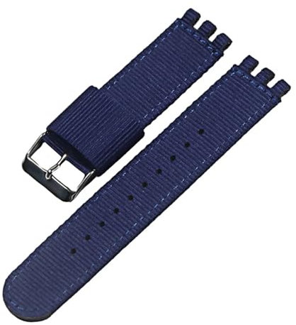 KanaAt LKQASD Nylonarmband, kompatibel mit Swatch-Armband, 17 mm, 19 mm, 20 mm, Nylon-Uhrengürtel, Armband, Handgelenkband, Ersatz for Damen- und Herrenuhren, Zubehör (Color : 5-S, Size : 19mm)