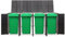 Festnight Mülltonnenbox 4er Mülltonnenverkleidung Mülltonnecontainer Rattan Müllcontainer Mülltonnenschrank Müllbox Draußen Rattan (24 Tonnen) 274 x 80 x 117 cm Schwarz