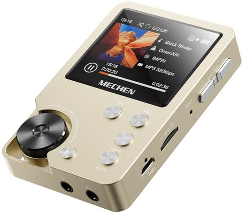 MECHEN M30 Lettore MP3 64GB, Hi Res Lettore FLAC Audio Digitale ad alta Risoluzione DSD Senza Perdita, Doppio DAC CUE Equalizzatore Rotella di Scorrimento, Memoria Espandibile a 256GB