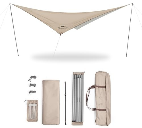 Naturehike Camping Markise Vorzelt Wasserdicht für 8-10 Person Tarpaulin Tarp Regenfest Anti-UV Vordach Markise Pavillon für Outdoor Strand Garten Picknick