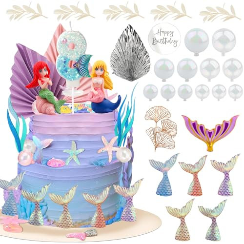 Meerjungfrau Tortendekoration, Ball meerjungfrau Cake Topper, Meerjungfrau unter dem Meer Tortenaufsatz, Torte Topper Geburtstag (8)