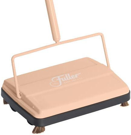 Fuller Brush 17073 Carpet & Floor Sweeper- Mini Stick Cleaner for Hardwood Surfaces, Wood Floors, Laminate Tile - Small & Portable - Cleans Dust Pet Hair - Electrostatic & Silent - Peach