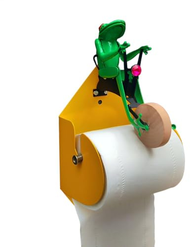 Teksome Tissue Roll Holder,Frog Paper Roll Dispenser - Wall Mounted Toilet Paper Tissue Roll Storage Holder for Bathroom, Kitchen