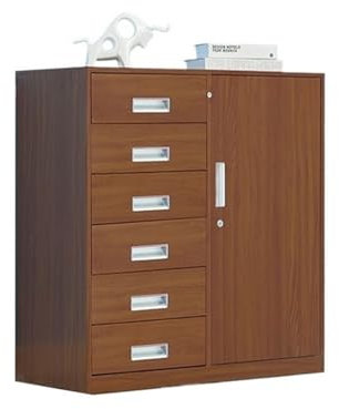 aktenschrank Schrank mit 6 Schubladen, for den Haushalt, multifunktionaler Aufbewahrungsschrank, Metall-Datendatei-Organizer, Büro-Aktenschrank büroaufbewahrung(Bruin)