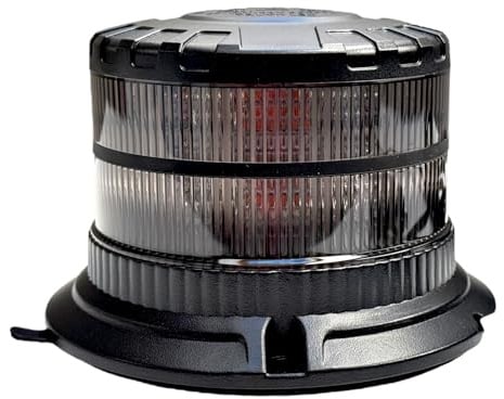 MelTruck 1x LED Warnleuchte mit 2 Leuchtmodi orange amber Rundumleuchte 12V 24V E9 Magnet