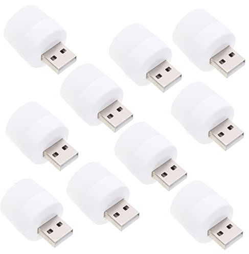 GAROZATION 10St USB-Nachtlicht USB-Streifen USB-Feuerzeugadapter LED USB-Laptop tragbares Laptop-Ladegerät W-lan laptop ringlicht laptop leuchte tragbare Lampe USB-Innenlampe Plastik Weiß