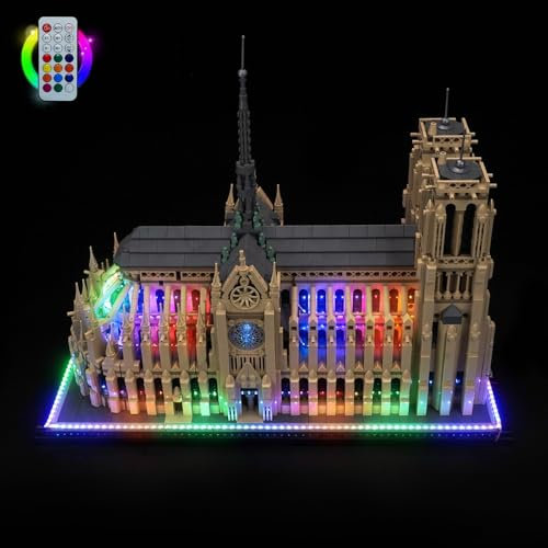 Buntes Licht Kit Kompatibel mit Lego 21061 Notre-Dame de Paris (Kein Modell), Led Beleuchtungs Set Compatible with Lego Notre-Dame de Paris Kreative Spielzeug