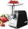 Hachoir à Viande Électrique 2000W Usage Domestique, pour Viande & Saucisse, avec Accessoires à Saucisse, Accessoire à Biscuits, 3 Grilles de Hachage & Fonction Reverse