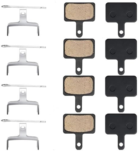 Anhoer 4 Paar Bremsbeläge Fahrrad Scheibenbremse Scheibenbremsbeläge High Performance Bremsbeläge Disc Brake Pads & Spring für B01S B03S B05S für Deore, für TRP, für Tektro