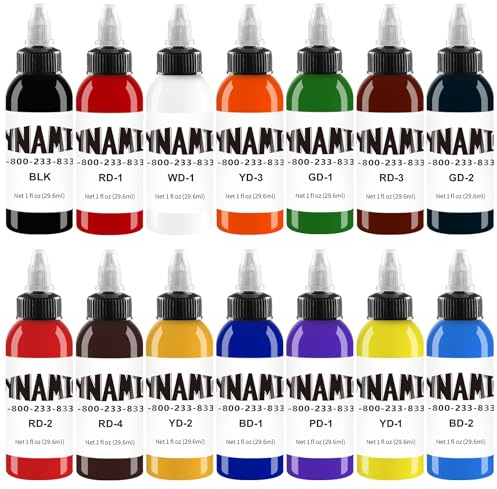 DLDN01 Klassische Tätowiertinten, 14-farbige Tattoo-Tinte, farbige Tattoo-Tinte (30 ml)