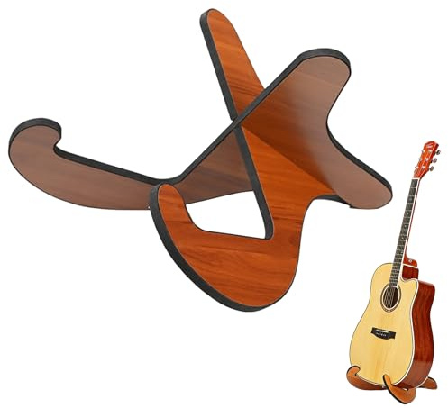 HORREX Gitarrenständer Holz, Universeller Abnehmbar X-Rahmen, Guitar stand mit Weichem Gummi, Universal Anti-Rutsch Gitarren Ständer, Gitarrenstütze für Akustikgitarre, E-Gitarre & Klassische Gitarre