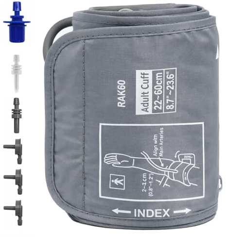 Extra Large Cuff for Omron Blood Pressure Monitors 22-60CM BP Sleeve | XL BP Machine Arm Strap Comfort for Big Upper Arm with 6 Universal Interface Compatible Most Home Use Digital BP Monitor