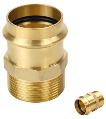 JOVYTH Raccordo A Pressfitting Ottone 1/2 Pollice M x 18mm, Giunto Di Transizione Rame Per Acqua Potabile E Riscaldamento, Per Tubo Diametro Esterno 18mm