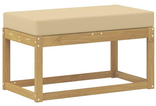 vidaXL Outdoor Hocker Bank Weiß 80 x 43 x 45 cm Massivholz Akazie, Balkon Außenbereich Sitzgelegenheiten, modernes Gartensofa, langlebige Terrassenmöbel, gemütliche Eckanordnung für Entspannung
