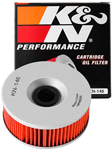 K&N Motorcycle Oil Filter: High Performance, Premium, Designed to be used with Synthetic or Conventional Oils: Fits Select Yamaha Vehicles, KN-146