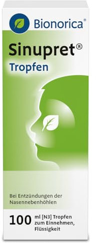 Sinupret Tropfen – die flüssige Alternative bei Nasennebenhöhlenentzündung mit Schnupfen. Löst den Schleim, öffnet die Nase und befreit den Kopf, für Erwachsene, 100 ml