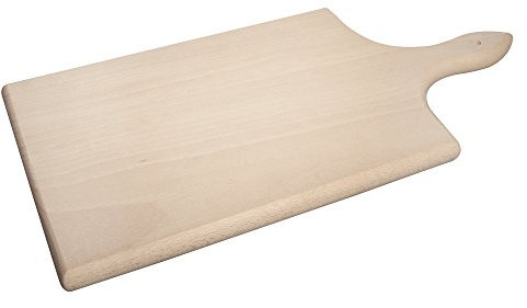 Rayher Planche à découper en bois de hêtre, nature, 1 pce, 20X40X2cm, FSC 100%, qualité alimentaire, avec manche, pyrogravure, cadeau-62621000, Blanc