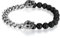 JewelryWe Schmuck Lava Buddha Herren Armband, Totenkopf Schädel Gotik poliert Panzerkette, Edelstahl, Silber schwarz