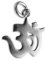 maDDma 1 Anhänger Om Symbol Sterling-Silber 14x11mm für Kette Charm Kettenanhänger Charmanhänger