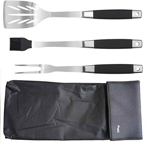 Leopold Vienna BBQ Grillbesteck 4 teilig Edelstahl & Soft-Touch-Griff inklusive Grilltasche