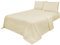 Voice7 Non Iron Cream 4pc Sheets Set (Fitted Sheet + Flat Sheet + Pillow Cases Pair) Percale Super Poly Cotton Bedding Sets (Cream, king)