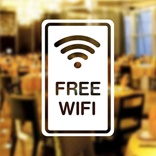 Wall4Stickers Free WiFi Coupe Gratuite Autocollant de Vinyle de Signe de fenêtre Graphique Café Boutique Salon Bar Restaurant