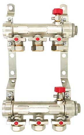 Collettore riscaldamento a 2 3 4 5 6 7 8 circuiti per tubo pex collettore termosifoni - collettore riscaldamento radiatore con valvola (7 circuiti)