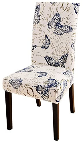Lalluxy Dehnbare Parson-Stuhlhussen für Esszimmerstühle, Sitzbezüge, Stuhlschutz für Partys und Haustiere, universelle Passform, weiches Polyester (6er-Set, Schmetterlinge)