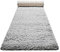 Teppich - Läufer, nachhaltig, modern, einfarbig, kuschelig weich und sehr flauschig, Hochflor bestens geeignet für Wohnzimmer, Schlafzimmer, Kinderzimmer, Matteo (80 x 400 cm, Grau Silber)