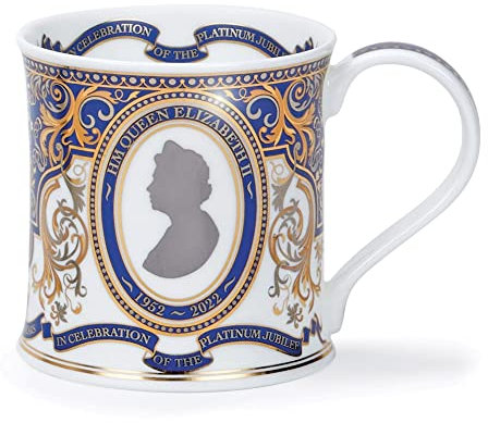 Dunoon Wessex HM Queen's Platinum Jubilee Tasse, Mehrfarbig