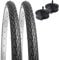 YunSCM 2Pcs Faltbarer 26 Zoll Reifen 26x1 3/8 Mantel 37-590 Plus 2Pcs 26 Zoll Schlauch 26x1 3/8 AV32mm Ventil kompatibel Rennrad 26x1 3/8 Fahrradreifen und Schlauch