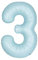 Giant Foil Number 3 Balloon - 86 cm - Matte Baby Blue