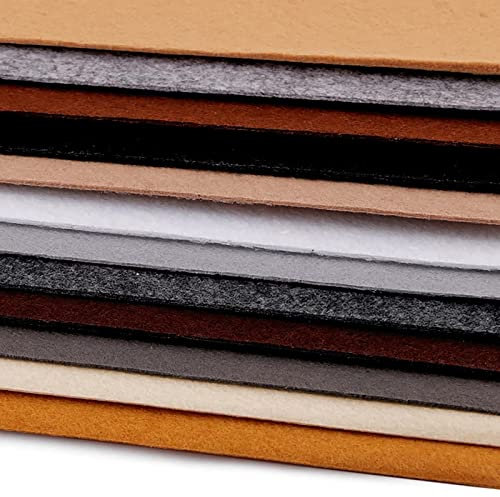 12 Bastelfilz Bögen ca. 2-3mm, 416/m² bunter Mix Filz zum Basteln, Farbe:Farbmix 6