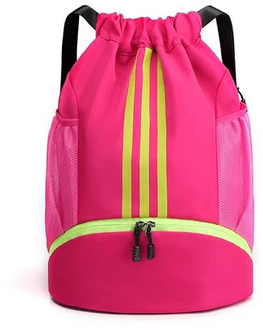 TKTTBD Turnbeutel für Damen & Herren-Sporttasche Aus Nylon Mit Kordelzug,Beutel rucksack,Rucksack mit kordelzug,Sportbeutel, Gym Bag, Rucksackbeutel für Sport und Reisen (Rosa)
