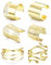 ORAZIO 6 Pieces Wide Snake Arm Cuff Upper Arm Band Cuff Bracelet Bangle for Women Silver Gold Adjustable Armband Set Minimalist Wedding Arm Bracelet Costume Jewelry