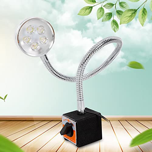 KenSyuInt 5W CNC Magnetische Maschinenlampe Schwanenhals Magnetischer Maschinenleuchte Schwanenhalslampe COB LED Arbeitsleuchte Flexibles Licht mit Magnetfuß