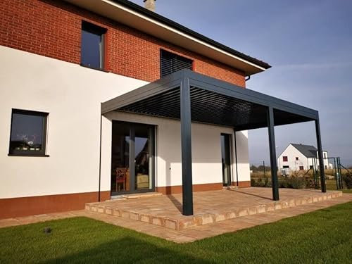Labona, ARTOSI - Bioklimatische Pergola, Gartenpavillon aus Metall Pergola - freistehend mit Lamellendach - wasserdicht, kältebeständig, Sonnenschutz, aus Aluminium (4 x 3 m, Anthracit)
