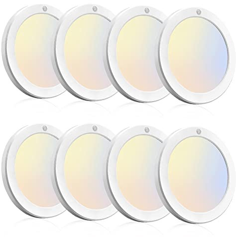 Probapro 8PCS LED Deckenleuchte mit Bewegungsmelder, 18W Deckenlampe Dimmbar Rund IP44 1600LM 360° Sensorlampe Licht Modern Lampe Innen Aussen für Flur, Carport, Keller, Balkon, Diele, Badezimmer