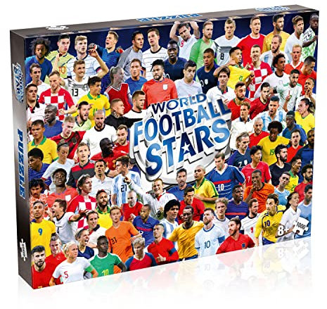 Winning Moves World Football Stars 1000 Piece Jigsaw Puzzle Game, Piece together football players including Harry Kane, Pele, Maradona, Lucy Bronze and Carli Lloyd, For players aged 4 plus