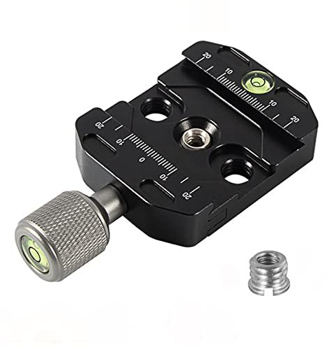 Sequpr 50mm Quick Release Plate Clamp Compatible with Arca-Swiss, Tripod Quick Release Plate with Levels, QR-50N Quick Release Plate Clamp for Camera Tripod Head Monopod