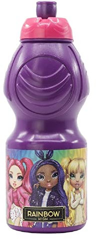 ALMACENESADAN 2057, Bouteille en plastique réutilisable Rainbow High, sans BPA, et capacité de 400 ml