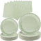 WYQJHKV Sage Green Paper Plates,100 Pcs-50 Pcs Sage Green Paper Dessert Plates+50 Pcs Sage Green Napkins,Disposable Dinner Plates for Jungle Birthday Bridal Shower Party Supplies