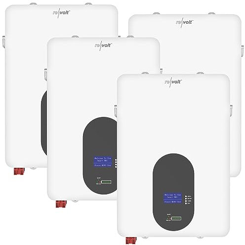 revolt Stromspeicher Batterie: 4er-Set LiFePO4-Akku zur Wandmontage, BMS, 48 V, 4,8 kWh (LiFePO4 Akku 100Ah, LiFePO4 Batteriespeicher)
