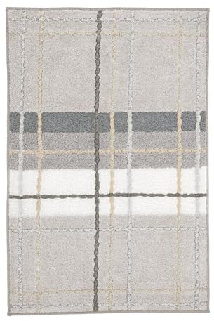 Kleine Wolke Badteppich Kara Auster 70 x 120 cm | OEKO-TEX zertifiziert, rutschhemmende Unterseite, für Fußbodenheizung, maschinenwaschbar, 100% Polyacryl