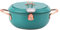 Japanese Tempura Deep Fryer Pot with Thermometer Gauge and Lid - Stainless Steel Non Stick Fryer Pan - for Induction Cooker Deep - Green
