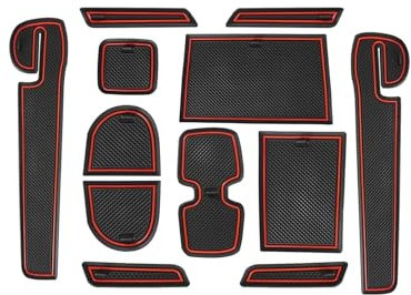 Auto Nicht Slip Tor Nut Pad Für Suzuki Für Swift 2018 2019 2020 Auto Tür Slot Matten Konsole Tasse Halter Bahn Antirutschmatten (Color : Red 12pcs)