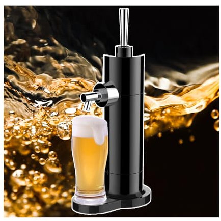 WRJAHCG Negro,Grifo Cerveza,Dispensador De Cerveza En Lata,Máquina De Espuma De Cerveza CREA Espuma Fina para Los Amantes De La Cerveza