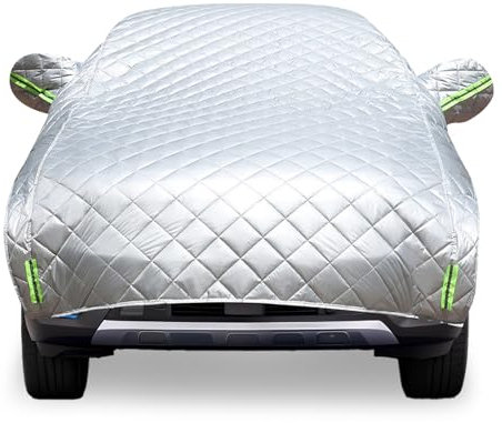 Autoabdeckung, 520x240cm Halbgaragenabdeckung Hagelschutz Auto Hageldecke für Autos Frontscheibenabdeckung Winter Wasserdicht Einfrieren verhindern Staubdicht Schneeschutz für SUV und Geländewagen