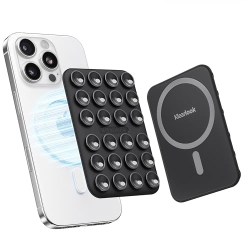 Magnet Handy Saugnapf Halterung Kompatibel mit MagSafe, Freihändig Sticky Magnetische Saugnapf Handyhülle für Selfies & Videos, Saugnäpfe Handyhalter für Alle Handy Modelle, Schwarz
