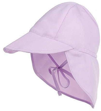 Durio Unisex Schirmmütze Kinder mit Nackenschutz Baby Sonnenhut UV SPF50+ mit Bindebänder Kleinkind Sommermütze Violett 2 Jahre-5 Jahre